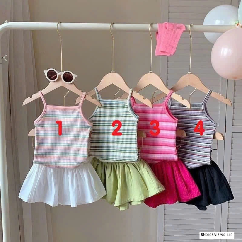 SÉT ÁO 2 DÂY MIX QUẦN VÁY