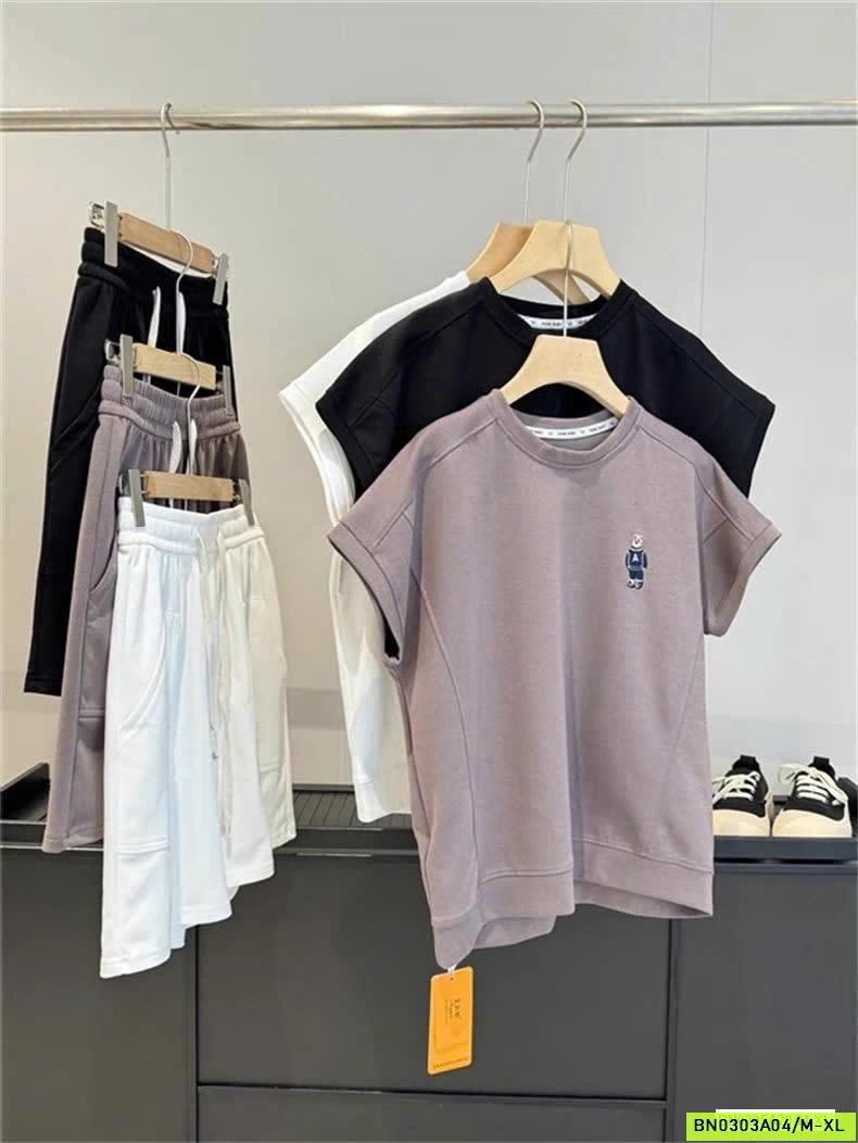 BỘ COTTON LOGO GẤU INBLUE