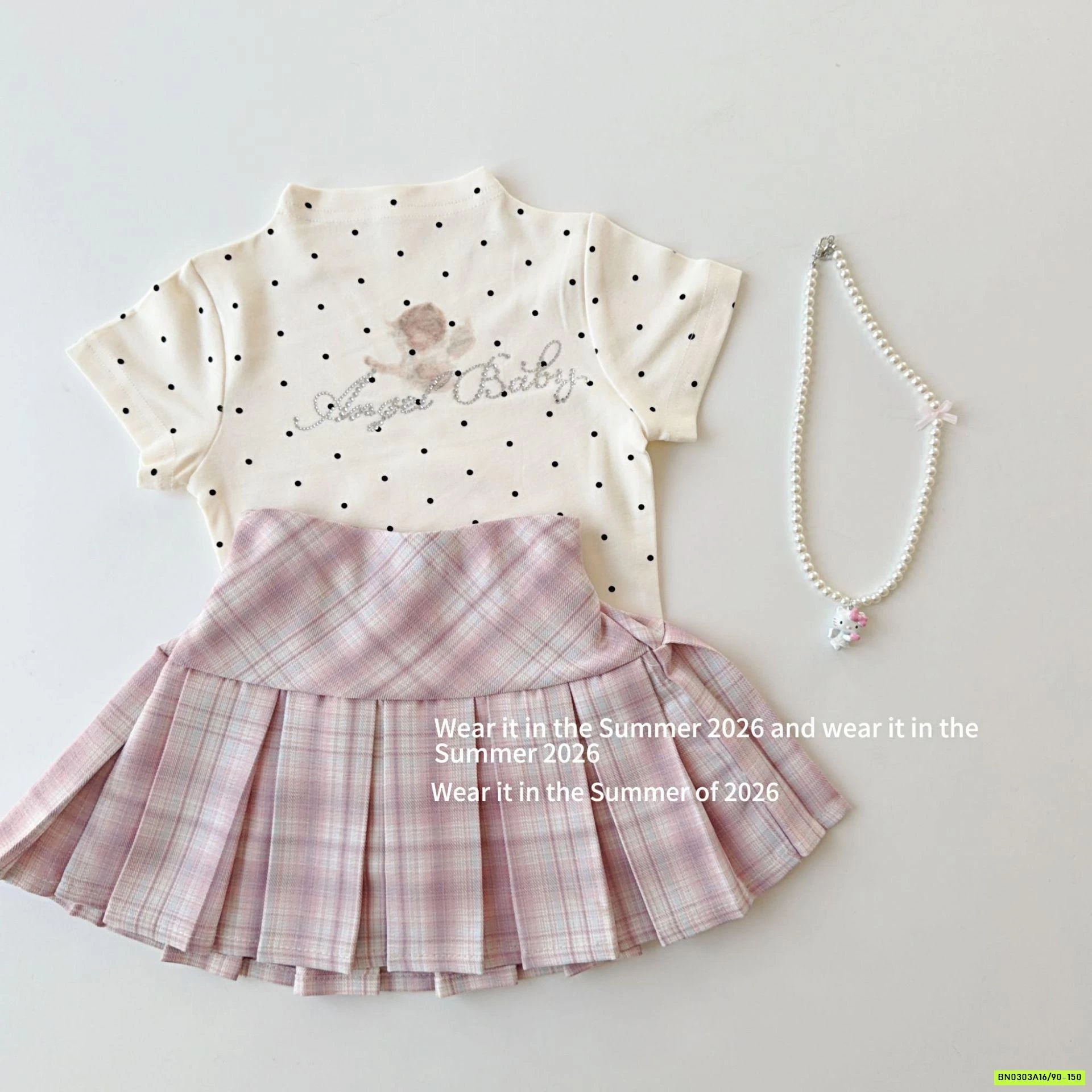 ÁO THUN CHẤM BI CỔ 3P NGẮN TAY T&Q KIDS