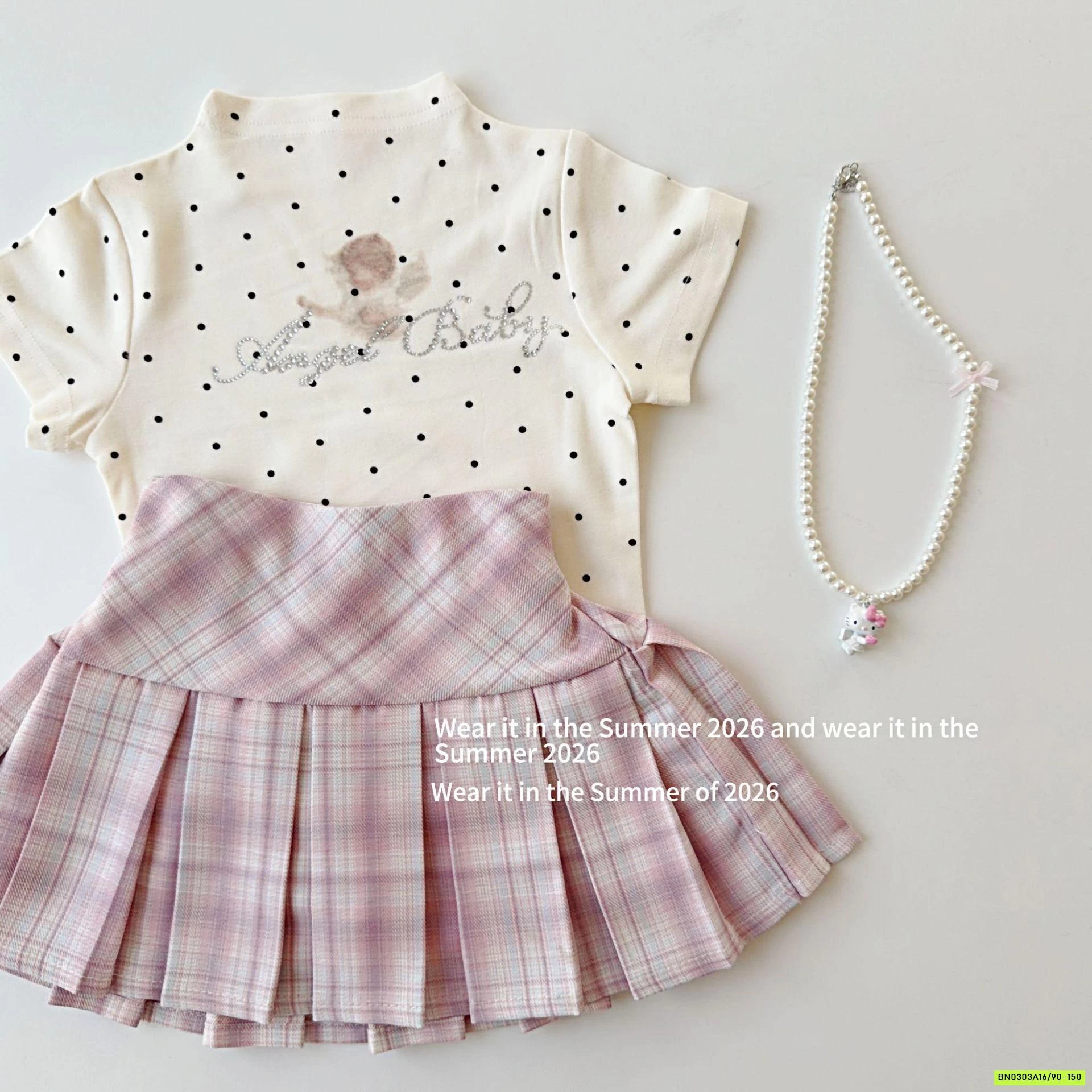 ÁO THUN CHẤM BI CỔ 3P NGẮN TAY T&Q KIDS