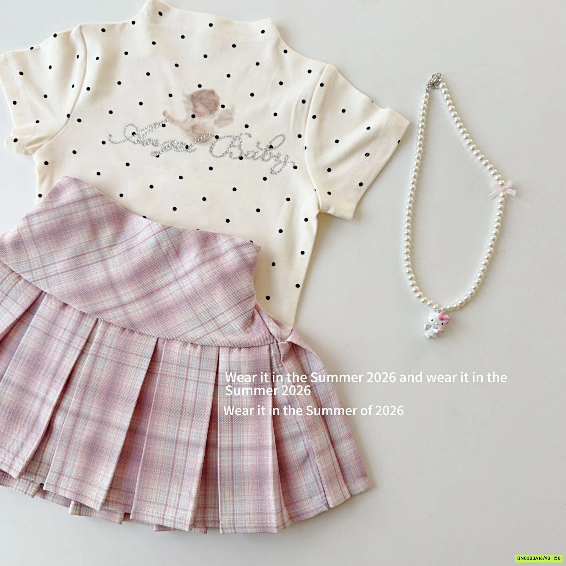 ÁO THUN CHẤM BI CỔ 3P NGẮN TAY T&Q KIDS