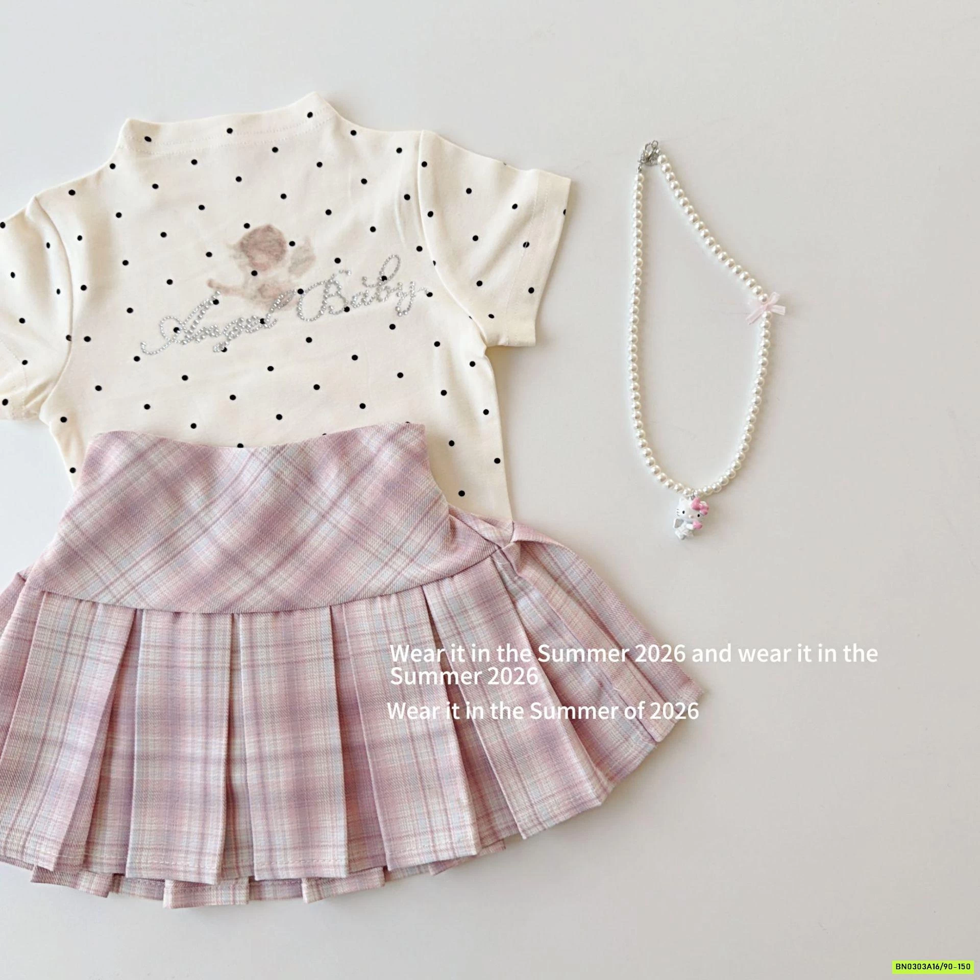 ÁO THUN CHẤM BI CỔ 3P NGẮN TAY T&Q KIDS