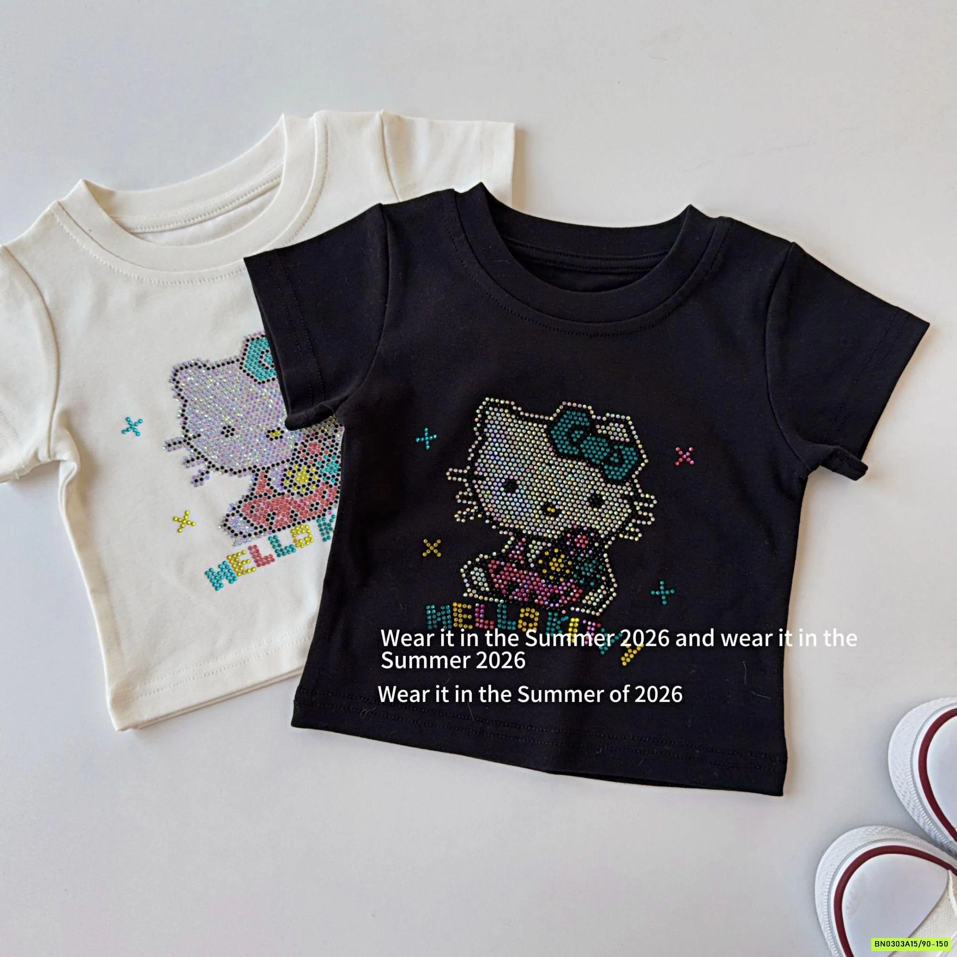 ÁO THUN ĐÍNH ĐÁ KITTY T&Q KIDS