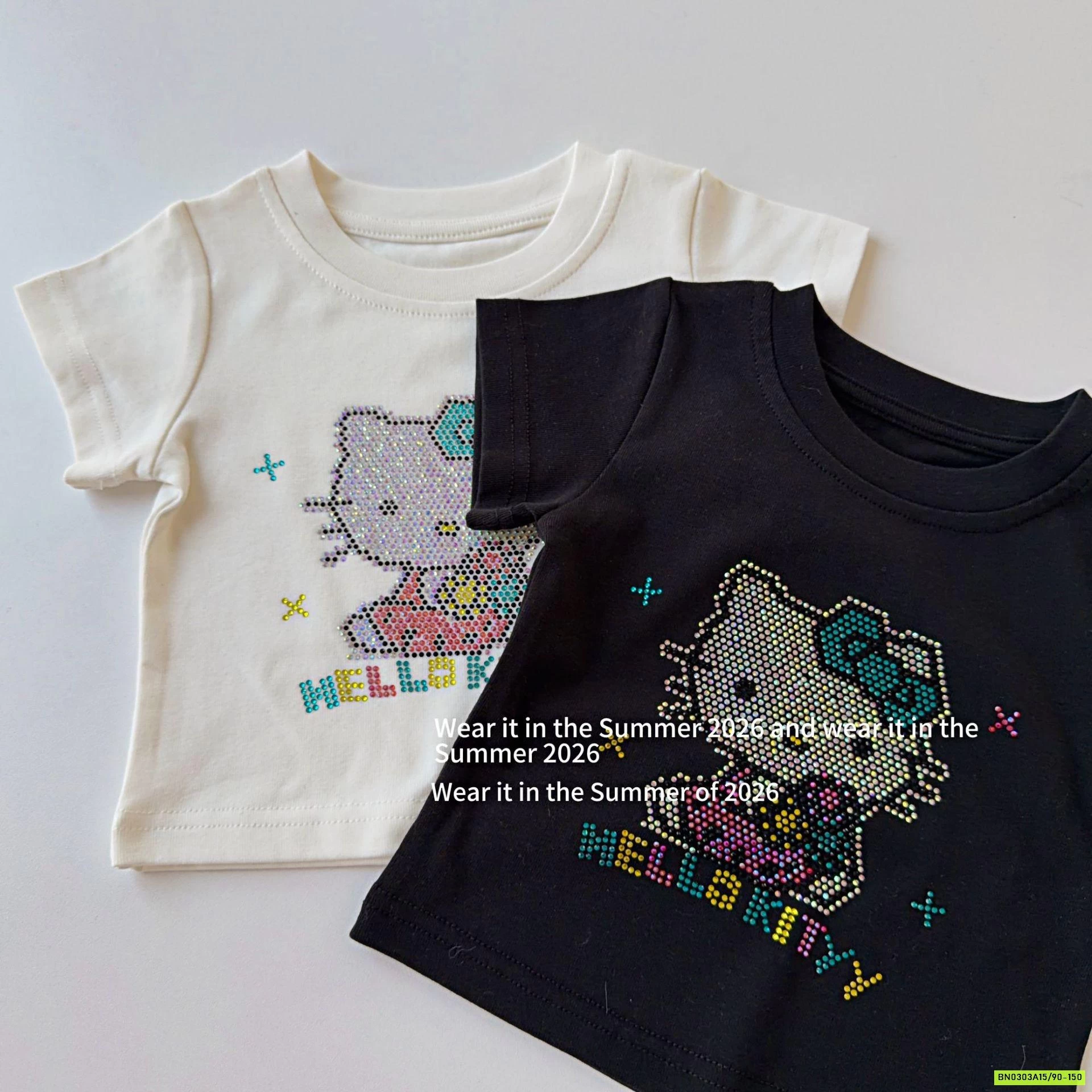 ÁO THUN ĐÍNH ĐÁ KITTY T&Q KIDS