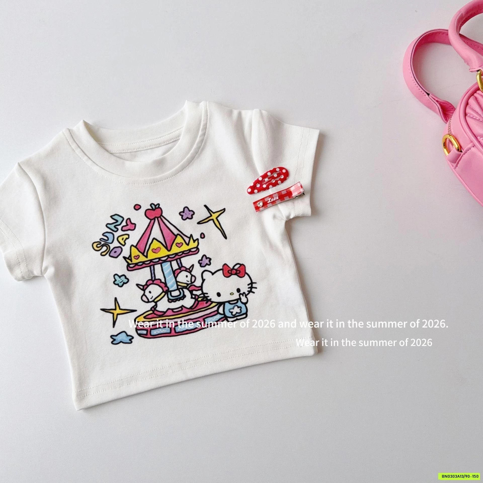 ÁO KITTY MIX CV KẺ HỒNG T&Q KIDS