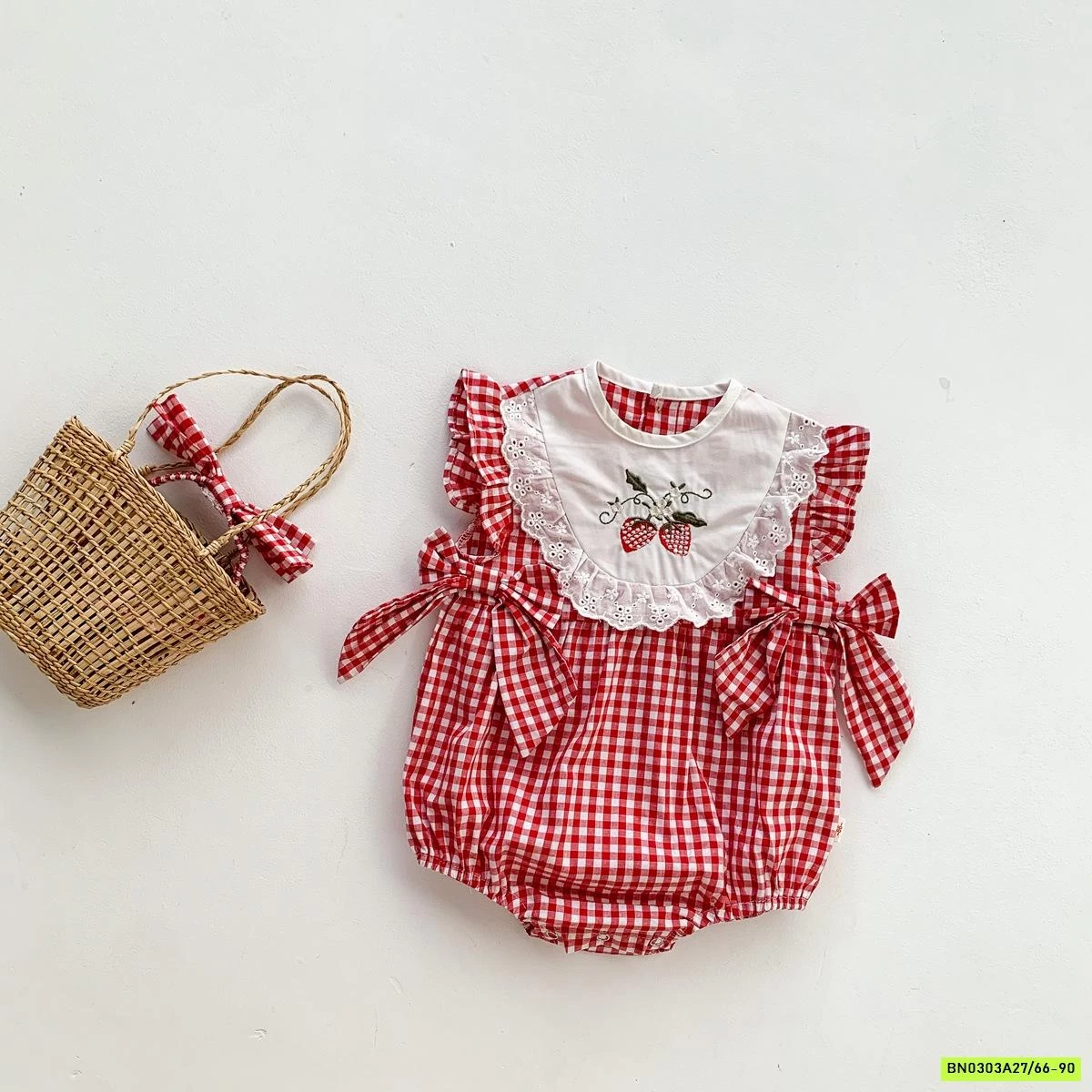 BODY CARO ĐỎ THÊU HOA