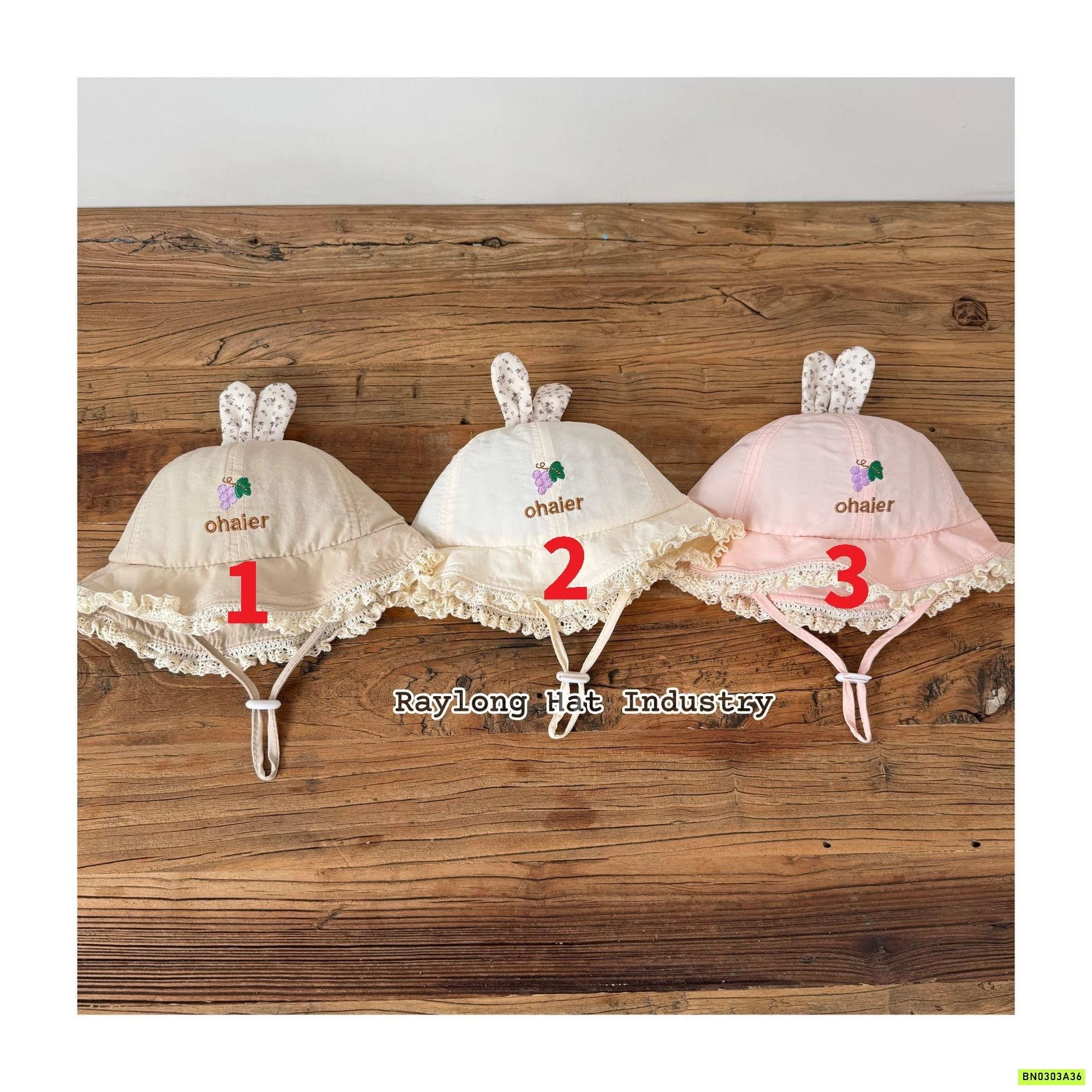 MŨ BÈO TAI THỎ VIỀN REN DỄ THƯƠNG