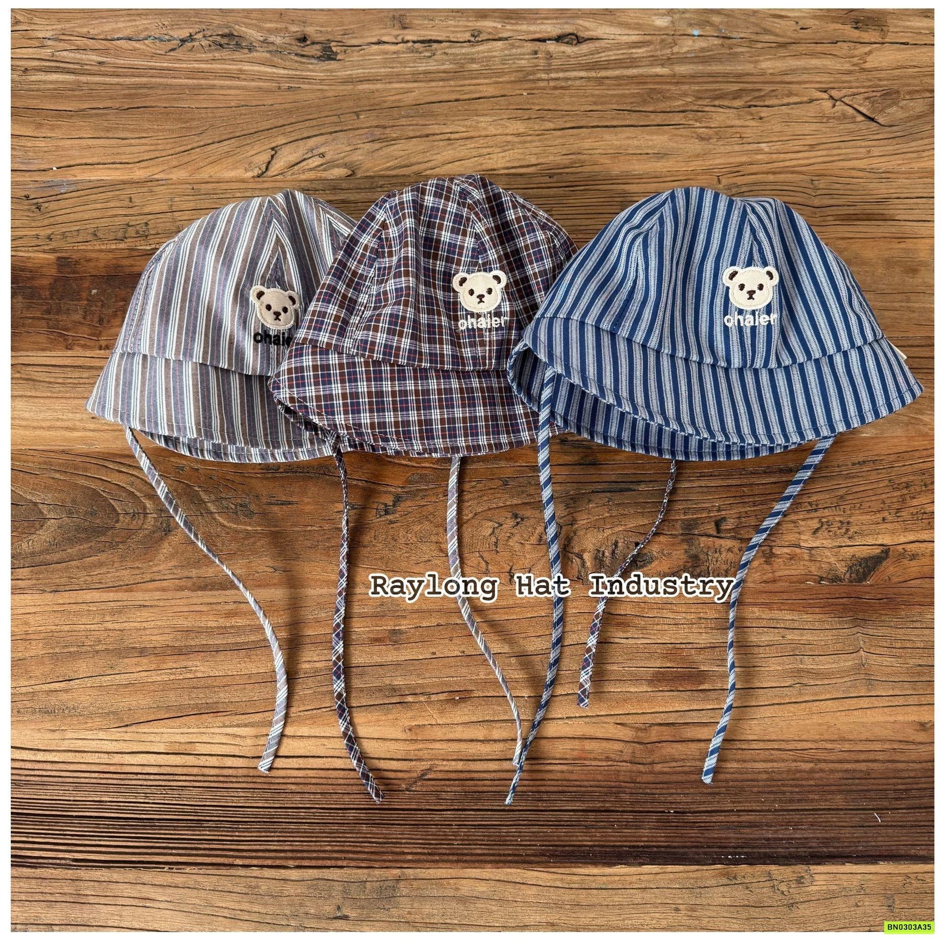 MŨ BÈO THÊU GẤU NHÍ