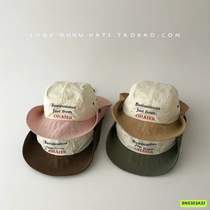 MŨ BÈO THÊU CHỮ CAO BỒI