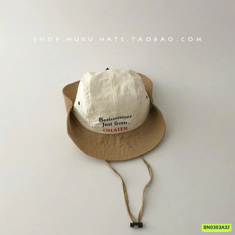 MŨ BÈO THÊU CHỮ CAO BỒI