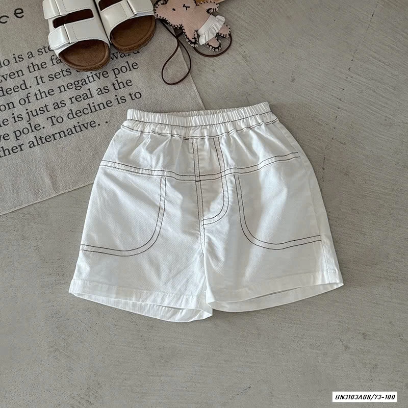 ÁO CÀI CÚC VAI MIX SHORT TRẮNG