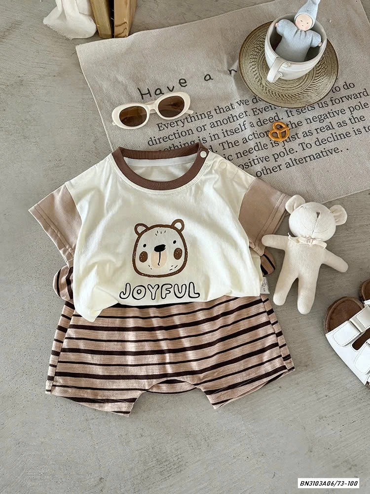 STES BỘ NÂU QUẦN KẺ SZ NHÍ