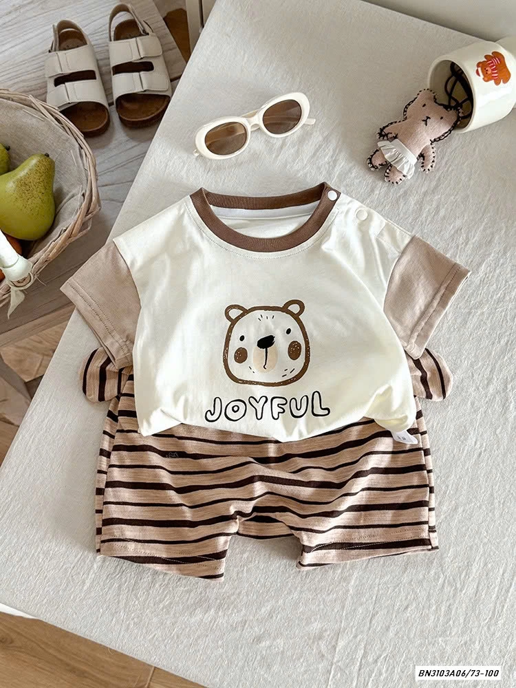 STES BỘ NÂU QUẦN KẺ SZ NHÍ