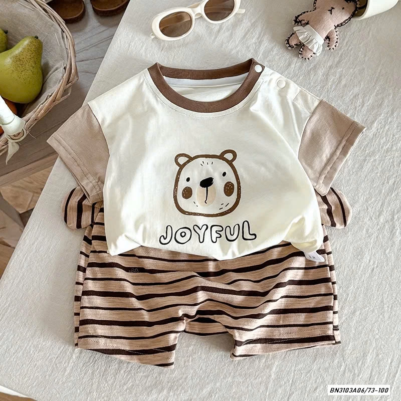 STES BỘ NÂU QUẦN KẺ SZ NHÍ