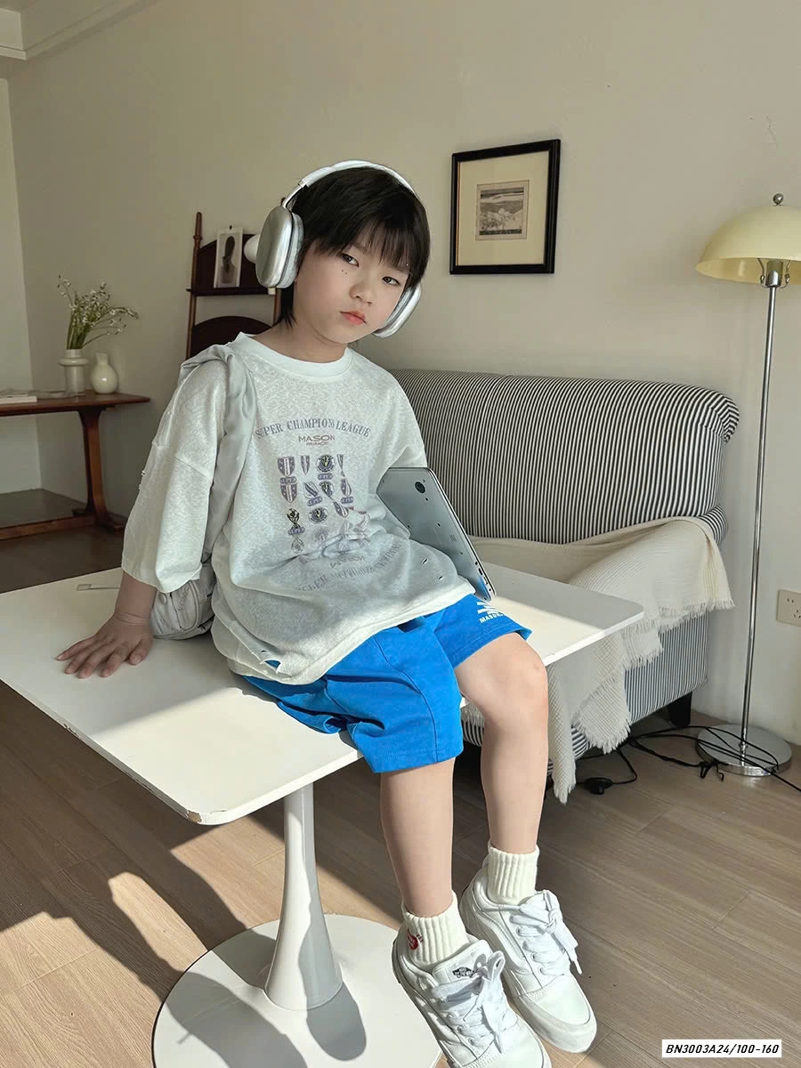 ÁO XÁM MIX SHORT XANH COBAN