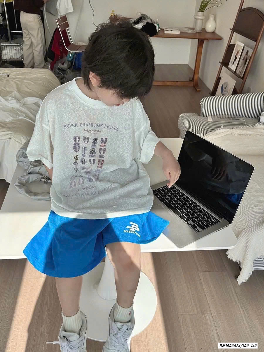 ÁO XÁM MIX SHORT XANH COBAN