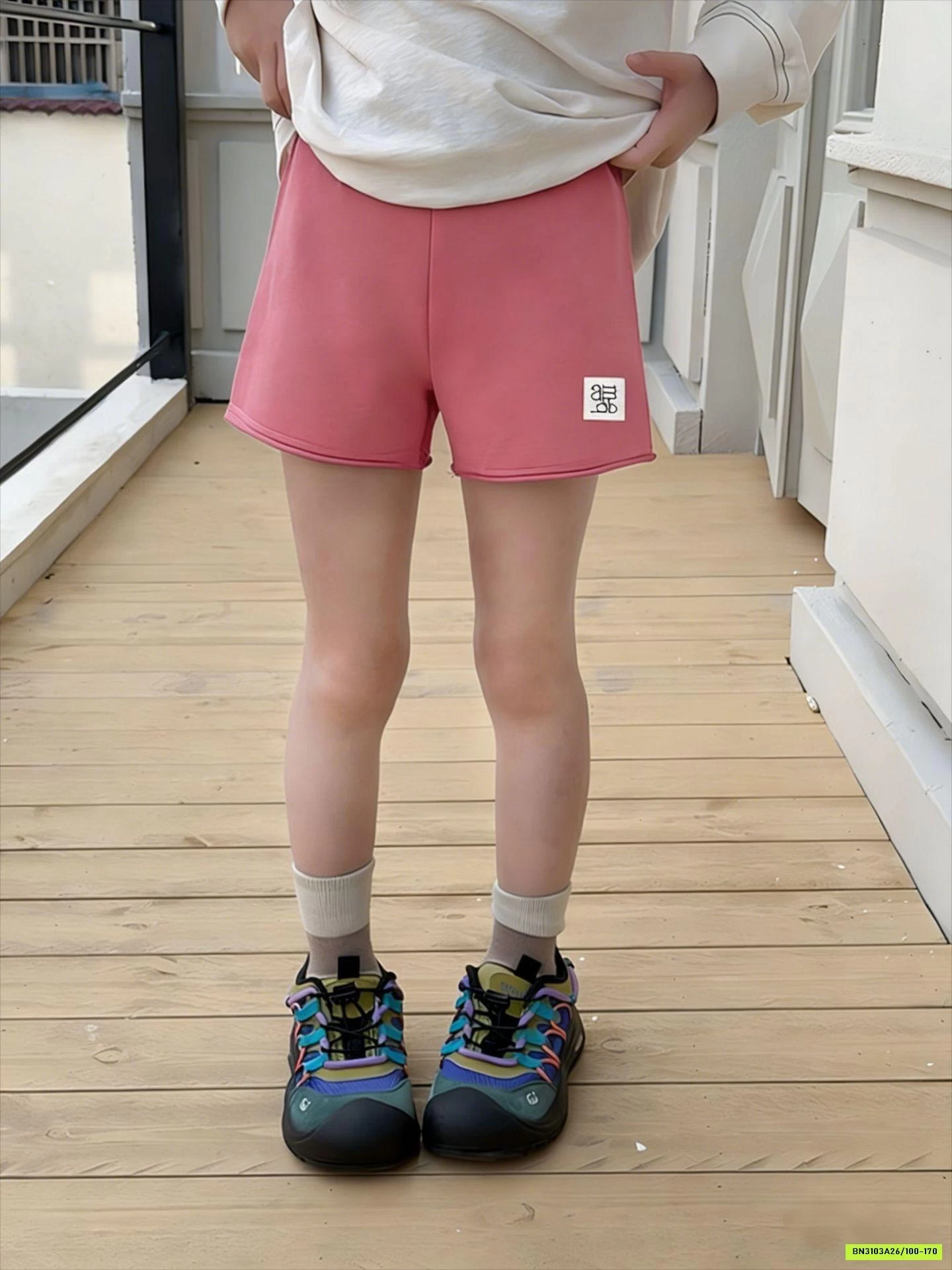 SHORT COTTON CẠP CAO KHÔNG VIỀN 26A053 AMBB