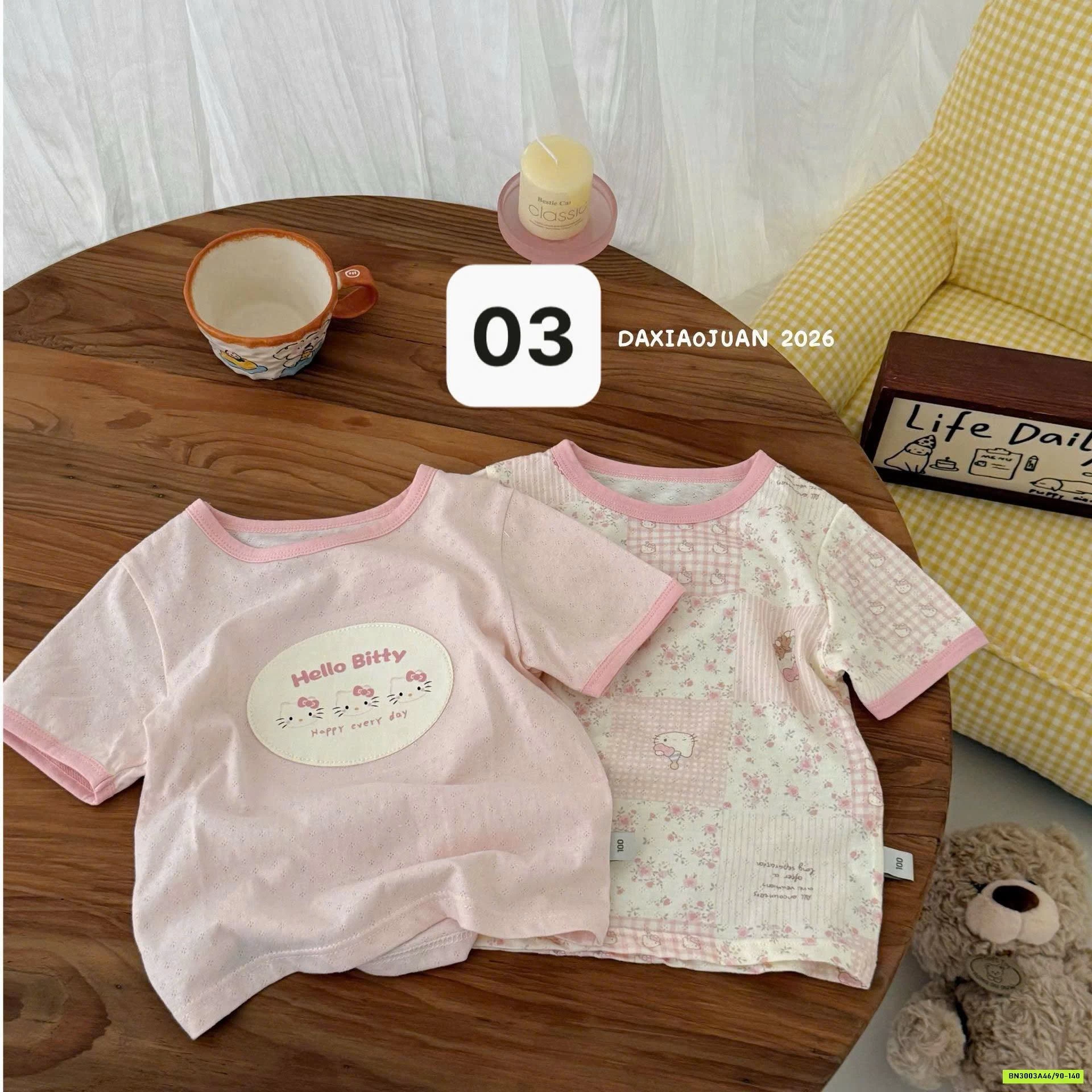 SÉT 2 ÁO COTTON GIẤY DỄ THƯƠNG