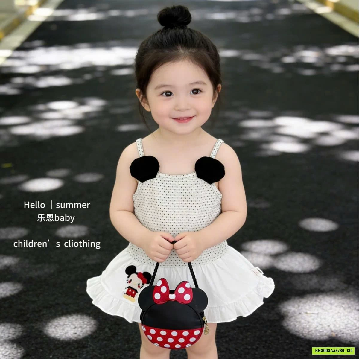 ĐẦM 2 DÂY CHẤM BI MICKEY TBABY