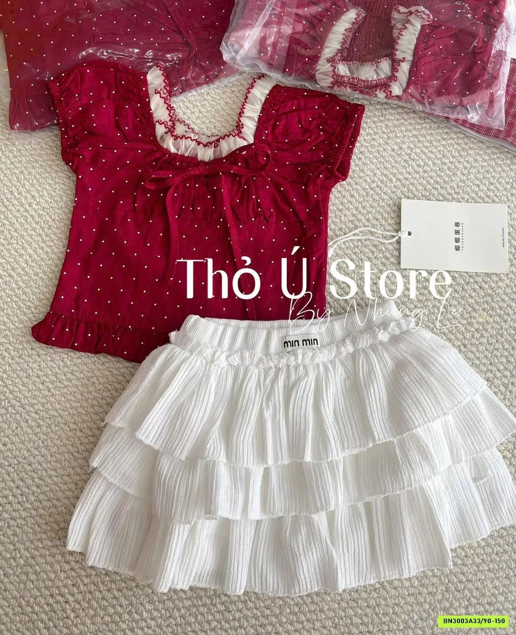 SÉT ÁO ĐỎ MIX CV TRẮNG T&QKIDS