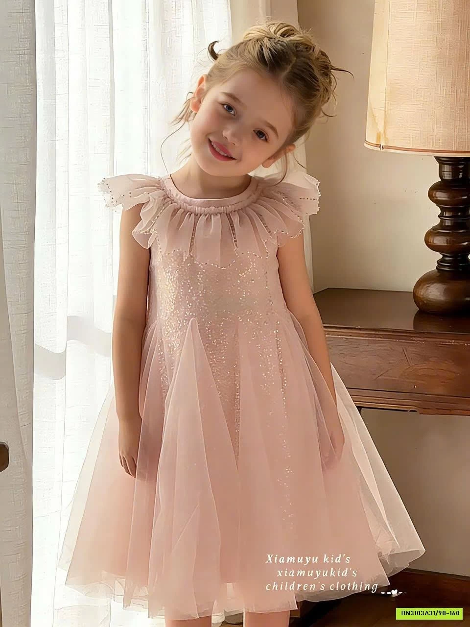 ĐẦM VOAN HỒNG PASTEL