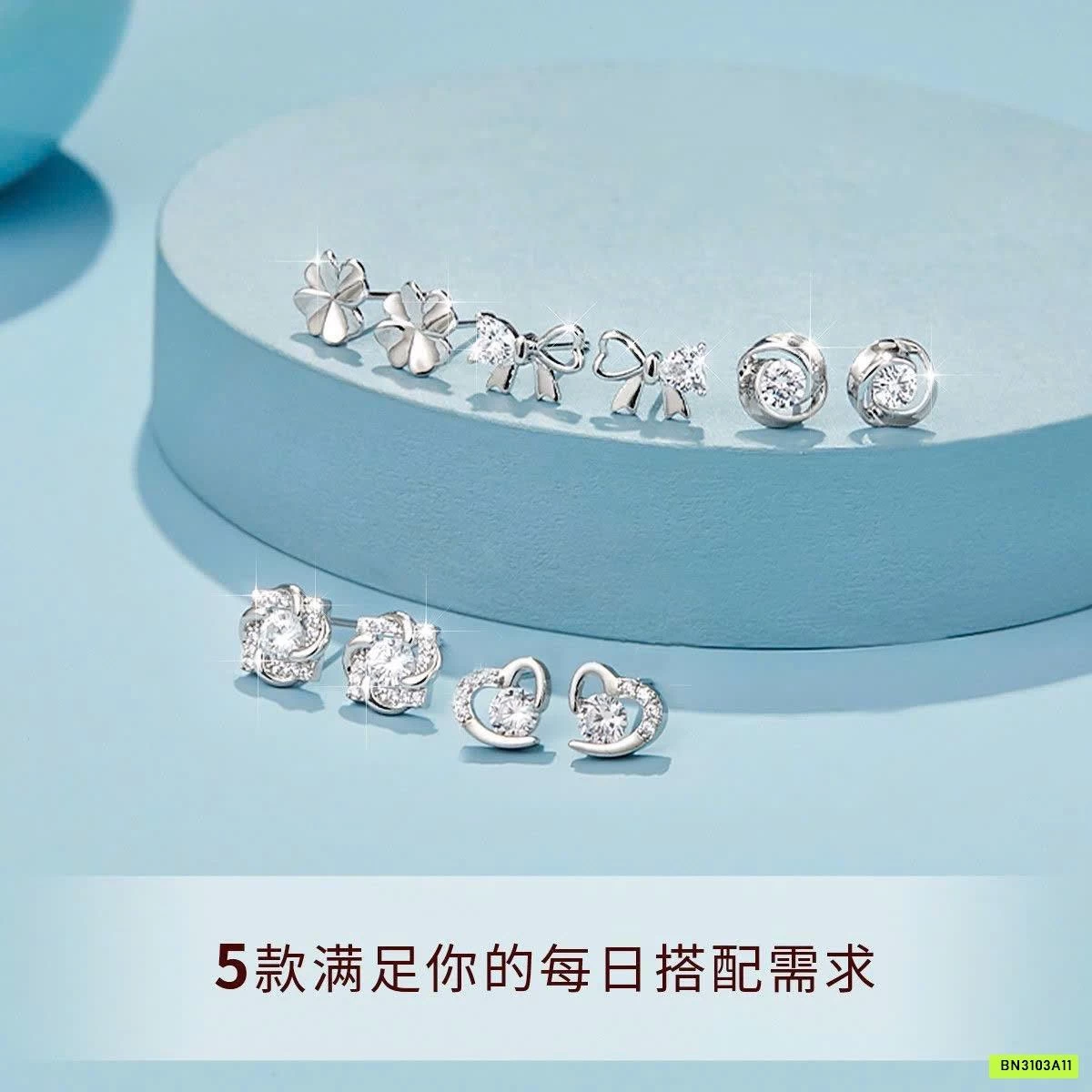 SET 5 ĐÔI HOA TAI BẠC AGOVSKI