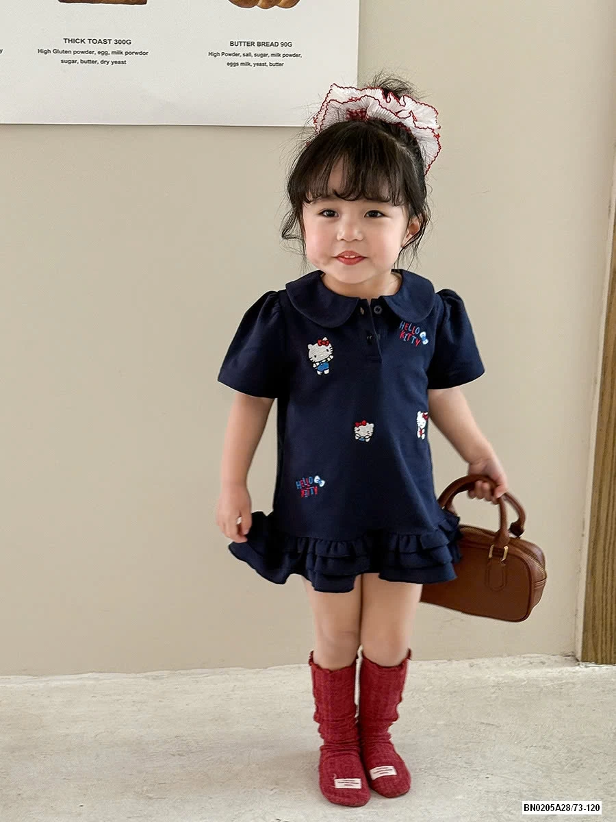 ĐẦM ĐUÔI CÁ THÊU KITTY CỔ SEN