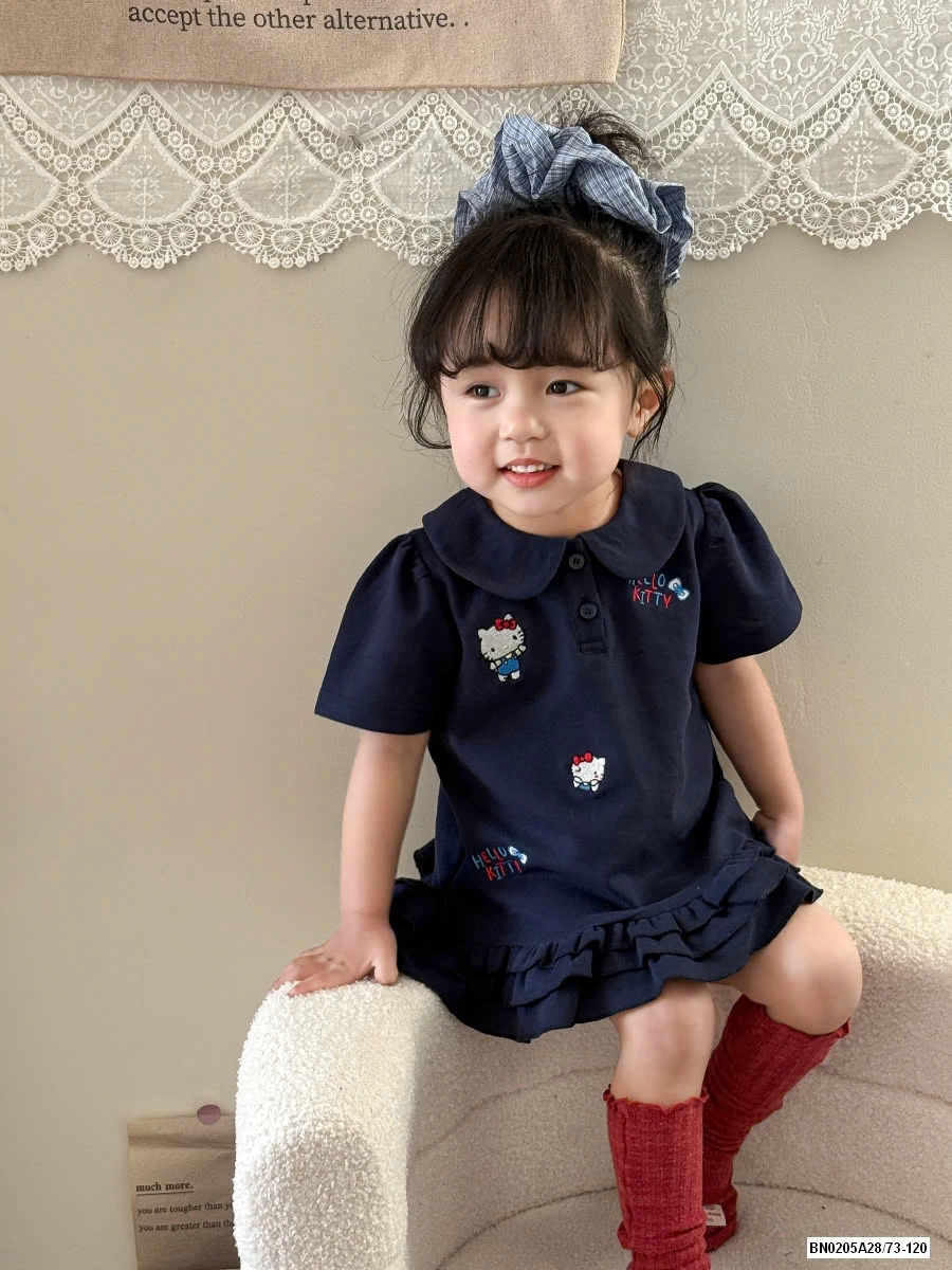 ĐẦM ĐUÔI CÁ THÊU KITTY CỔ SEN