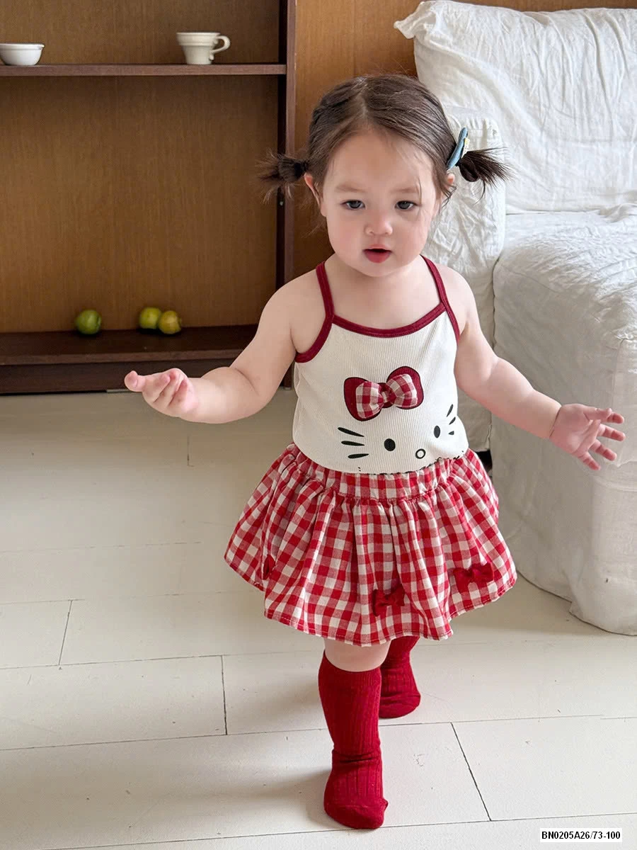 SÉT 2 DÂY KITTY CARO ĐỎ