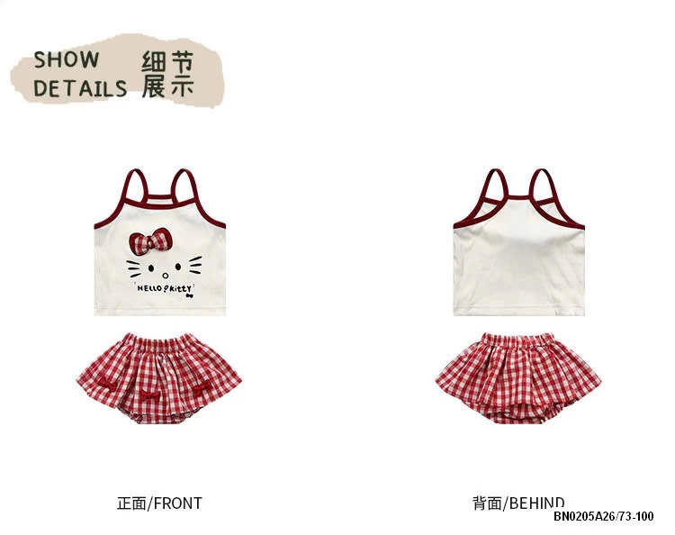 SÉT 2 DÂY KITTY CARO ĐỎ