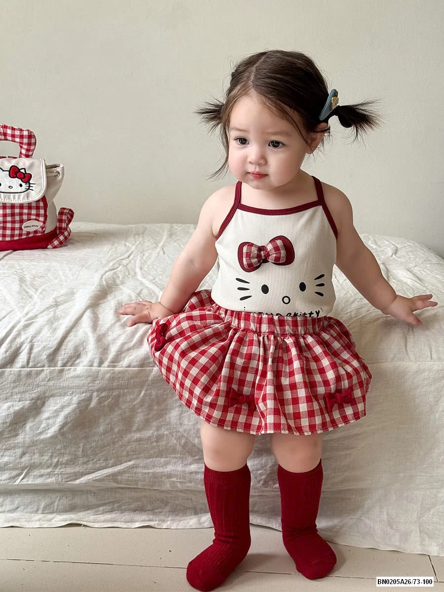 SÉT 2 DÂY KITTY CARO ĐỎ