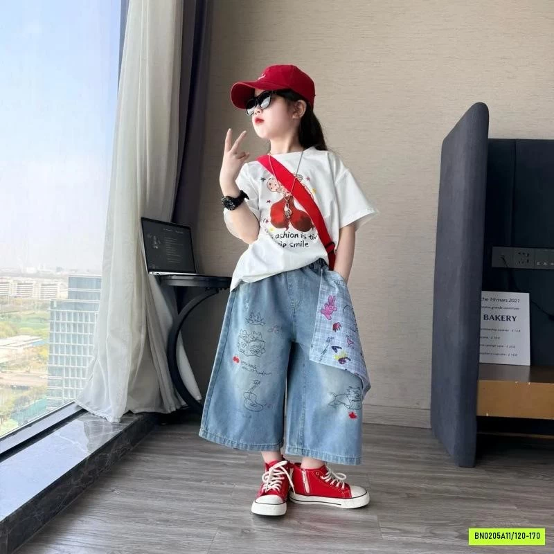 ÁO THUN MIX JEANS LỠ