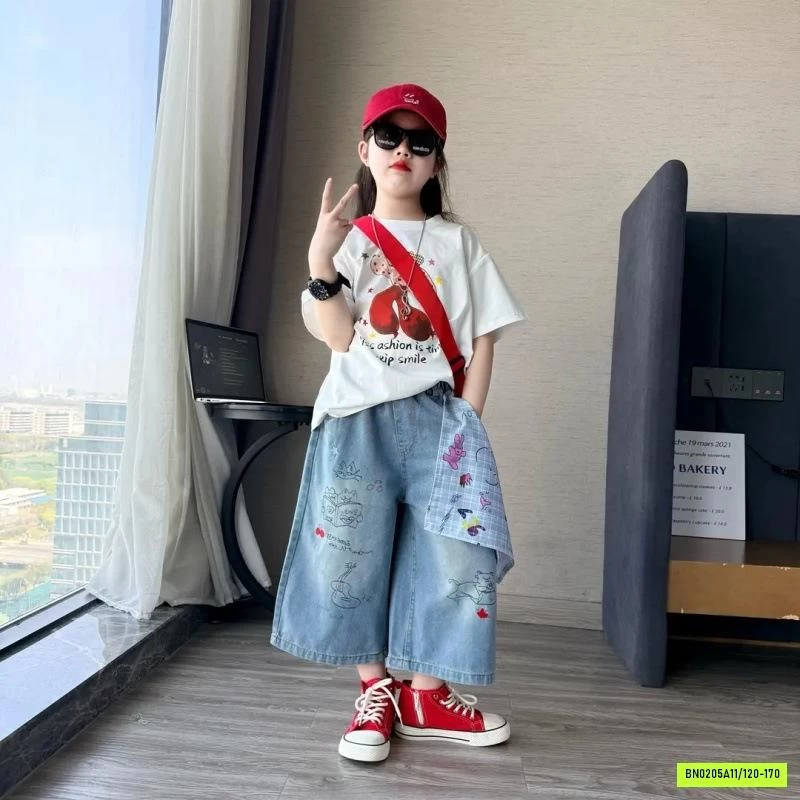 ÁO THUN MIX JEANS LỠ