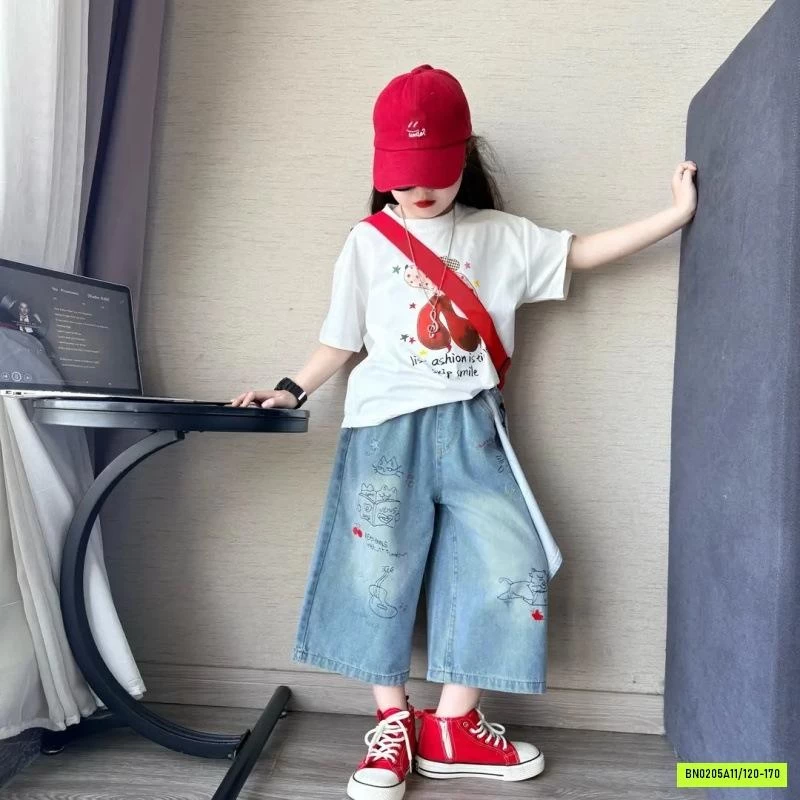 ÁO THUN MIX JEANS LỠ