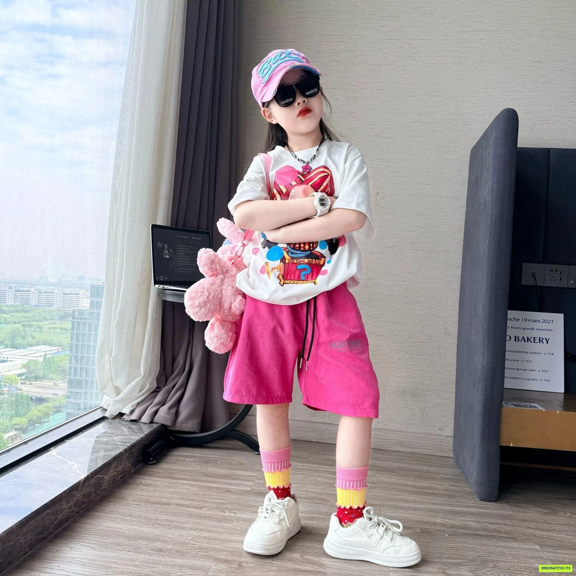 ÁO CHÚ HỀ MIX SHORT HỒNG