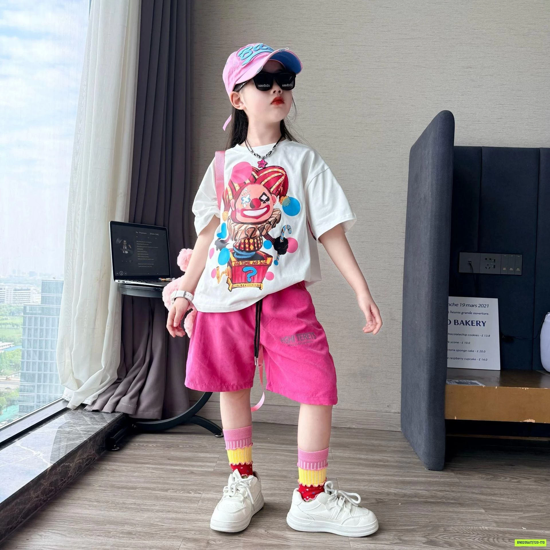 ÁO CHÚ HỀ MIX SHORT HỒNG