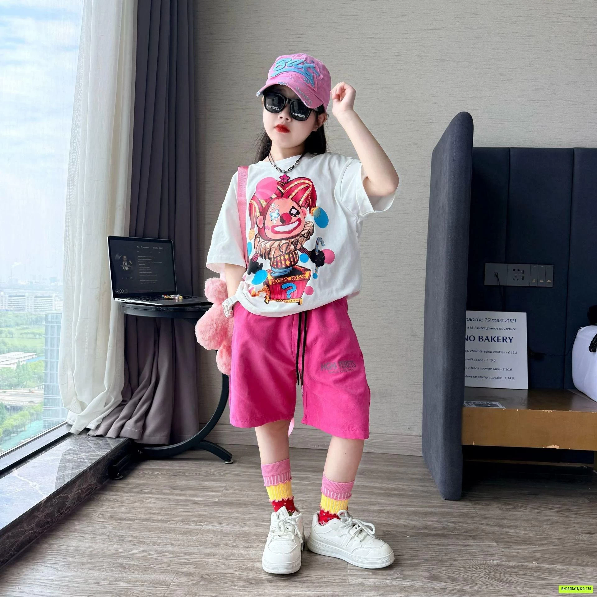 ÁO CHÚ HỀ MIX SHORT HỒNG