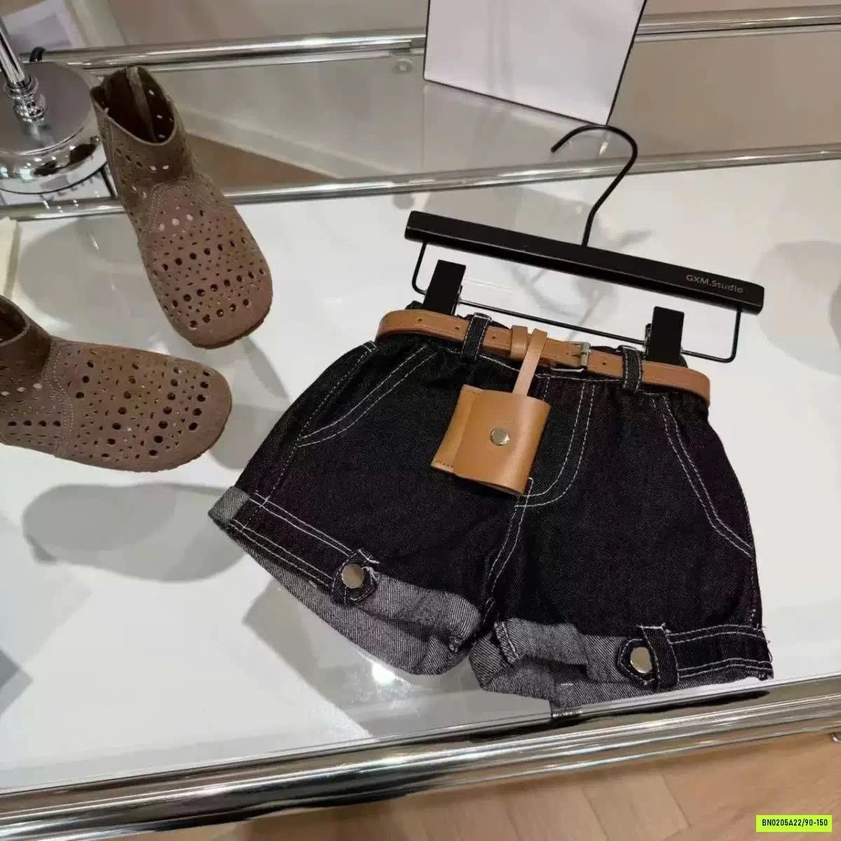 ÁO CHẤM BI MIX SHORT JEANS T&QKIDS