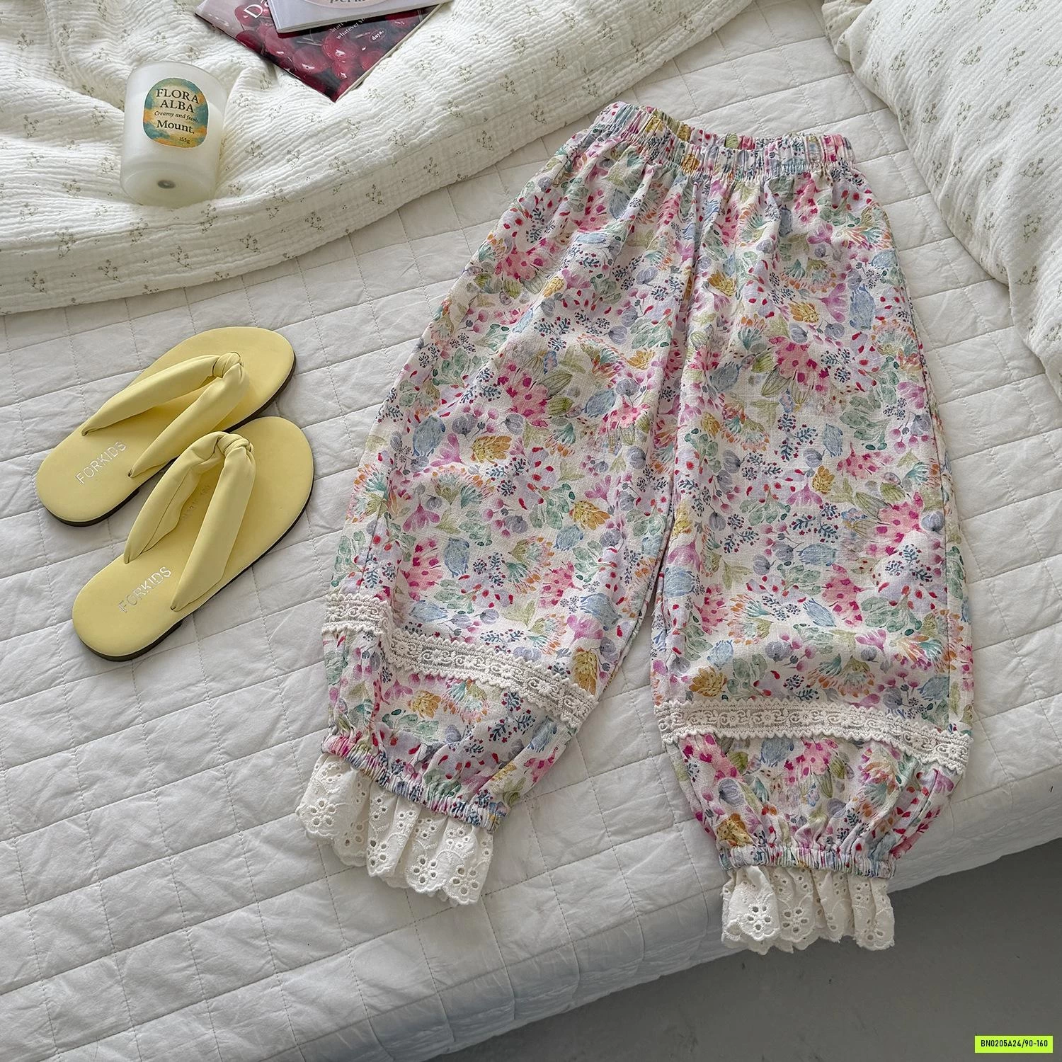 QUÀN BOM HOA CHỐNG MUỖI VIỀN REN