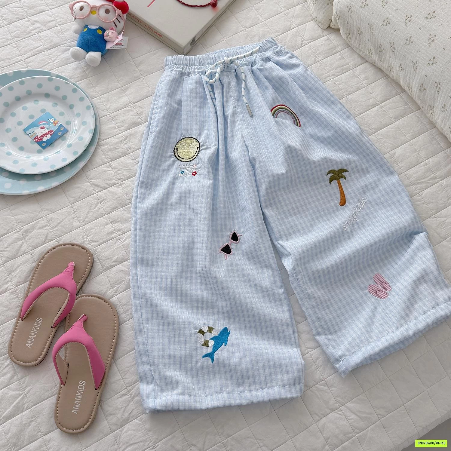 QUẦN CARO THÊU HÌNH