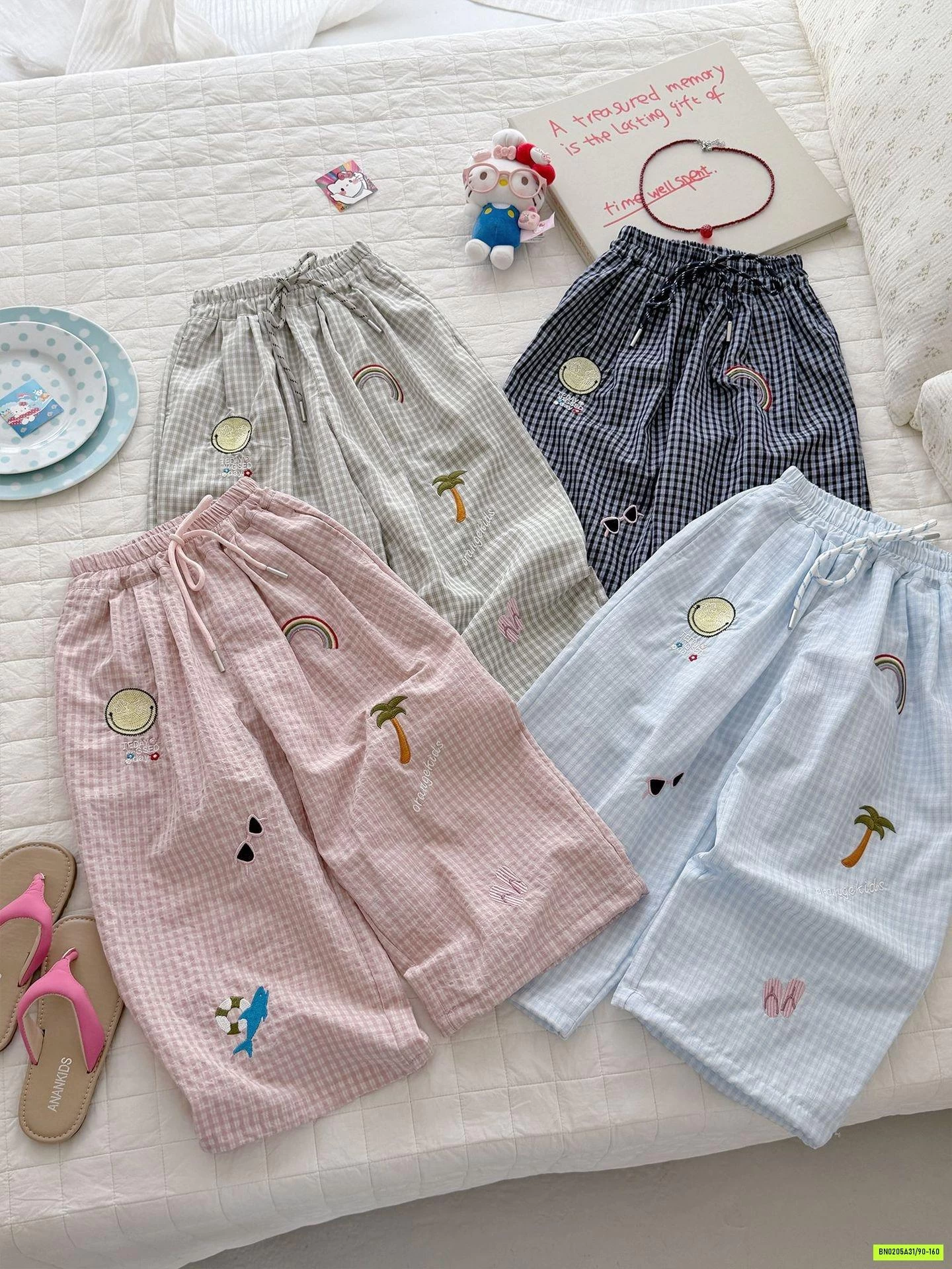 QUẦN CARO THÊU HÌNH