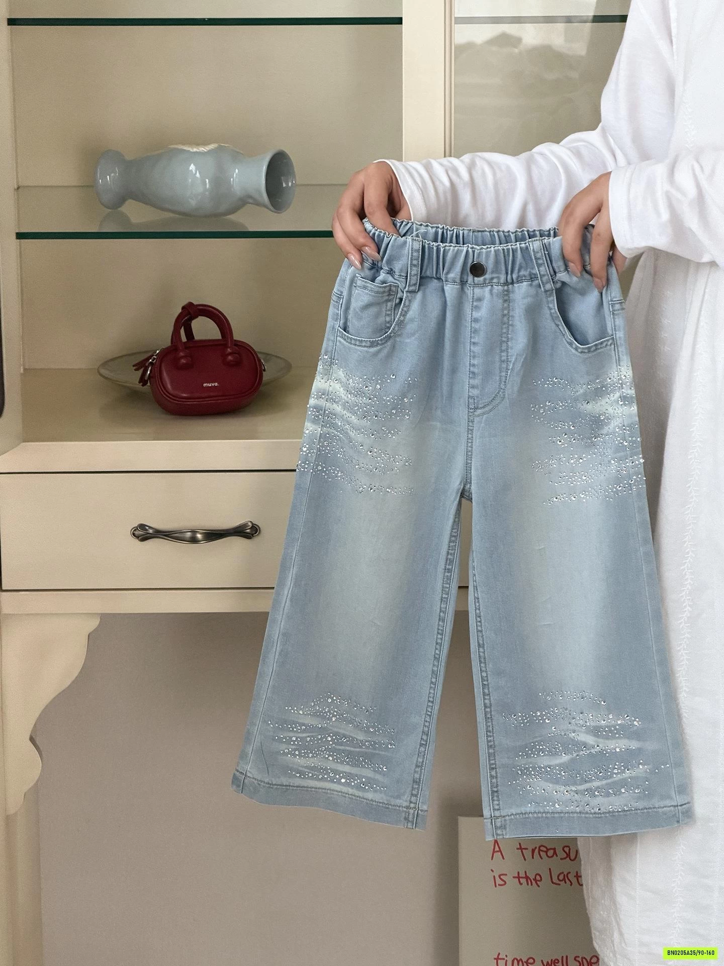 DENIM SUÔNG ĐÍNH ĐÁ