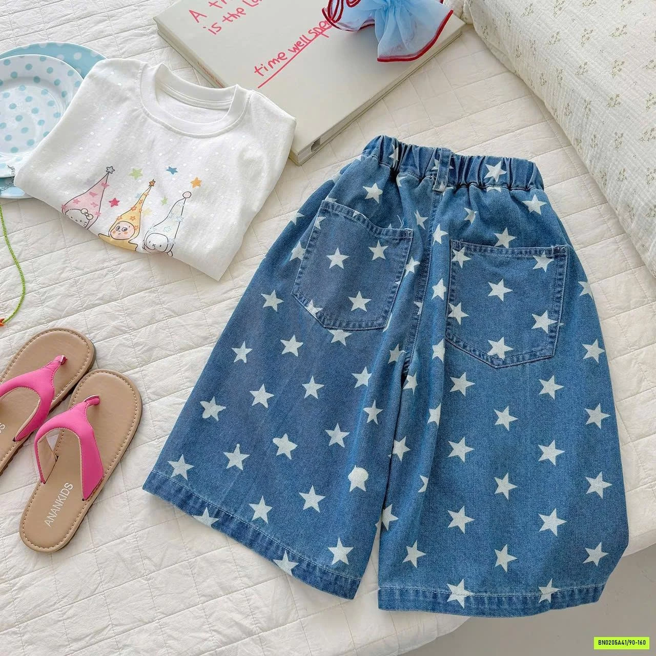 ÁO THUN MIX JEANS LỠ NGÔI SAO