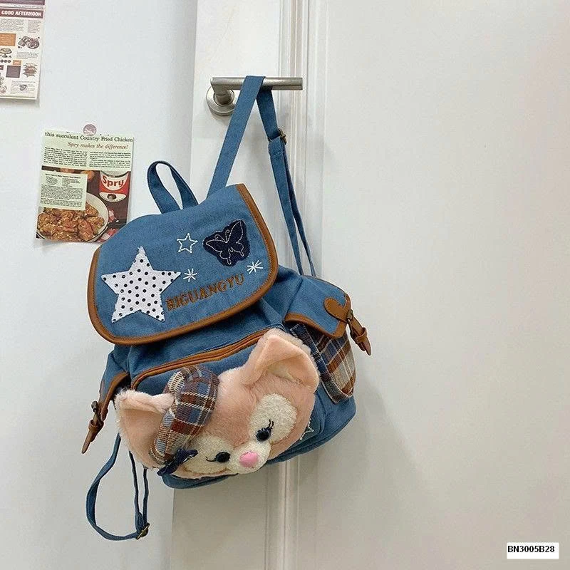 BALO VẢI DENIM CÁO HỒNG