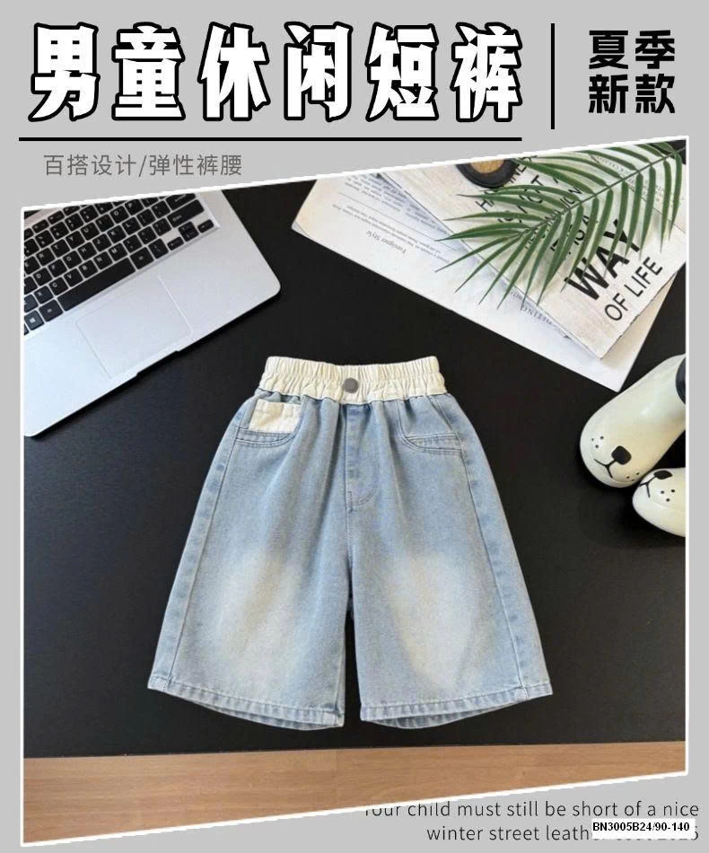QUẦN SHORT JEAN TÚI IN HÌNH CON SÓC
