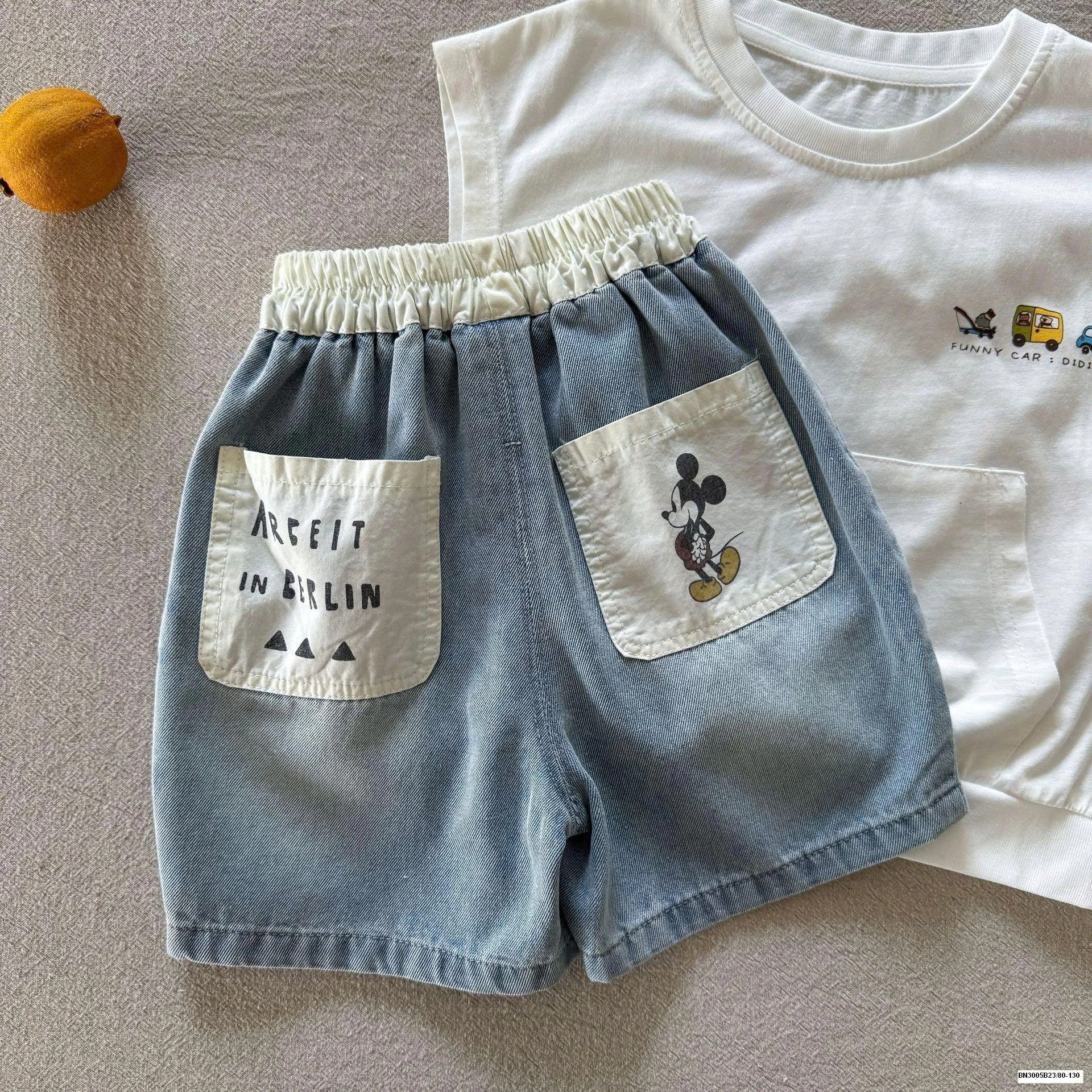 SET ÁO THUN SÁT NÁCH MIX QUẦN SHORT JEAN BÉ TRAI