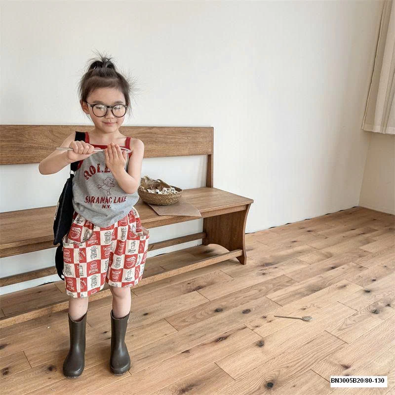 QUẦN SHORT CARO IN HÌNH ĐỒ ĂN NHANH