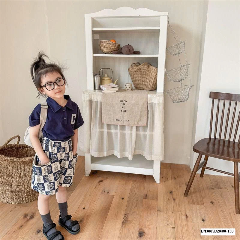 QUẦN SHORT CARO IN HÌNH ĐỒ ĂN NHANH