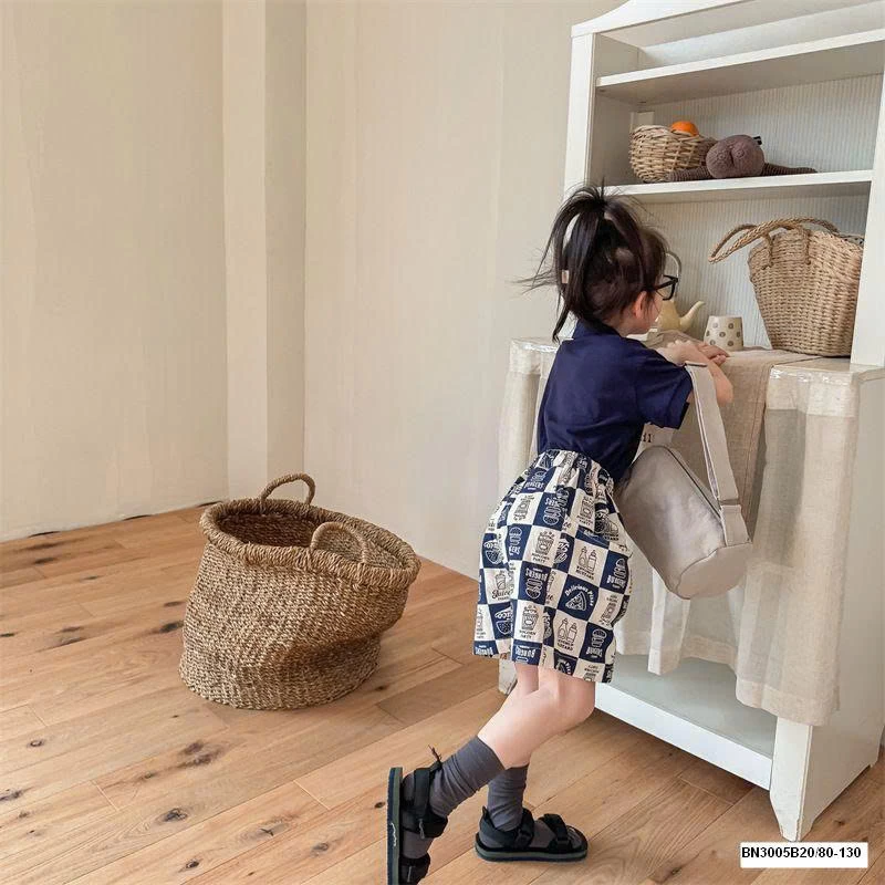 QUẦN SHORT CARO IN HÌNH ĐỒ ĂN NHANH