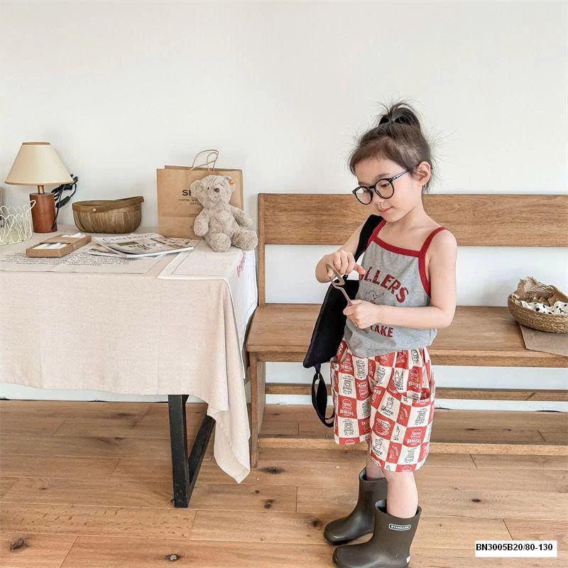 QUẦN SHORT CARO IN HÌNH ĐỒ ĂN NHANH